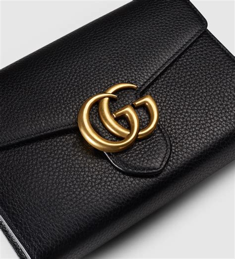 gucci gg marmont leather wallet on chain|genuine gucci women wallet.